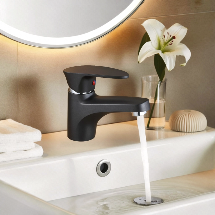 Antracide grey basin mixer tap mini