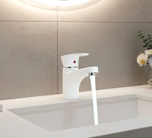 White basin mixer tap mini