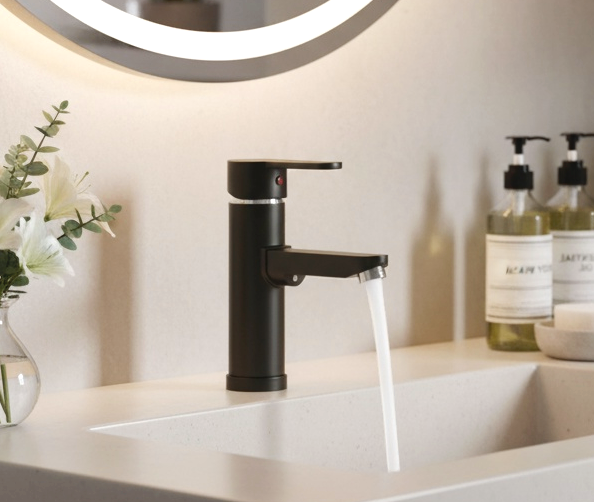 Black basin mixer tap F1