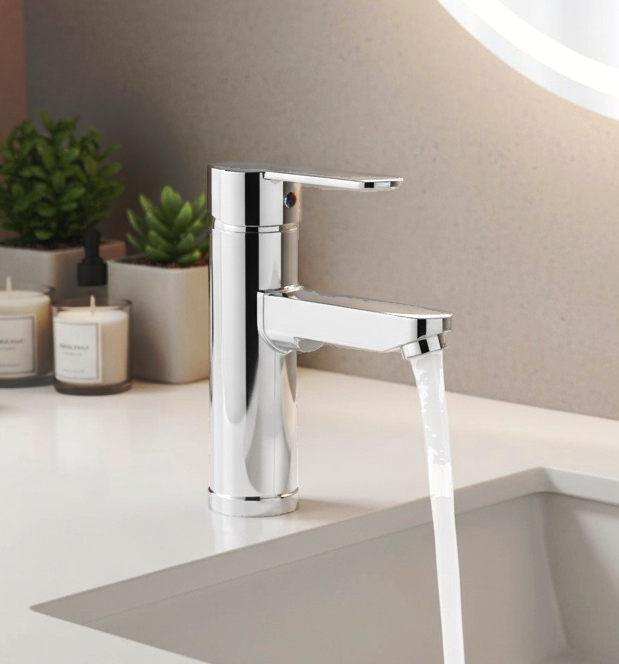 Chrome basin mixer tap F1