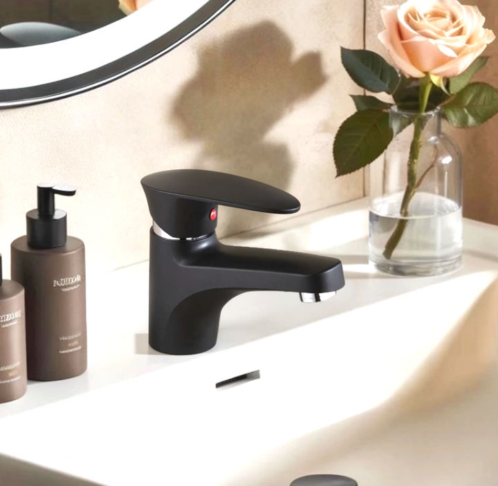 Black basin mixer tap mini