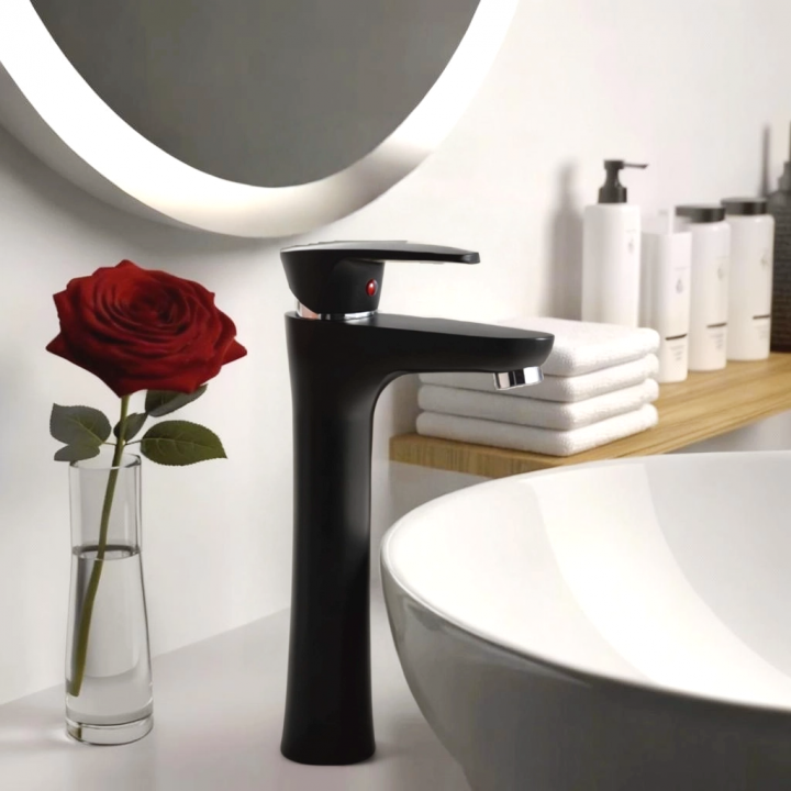 Black bowl basin mixer tap